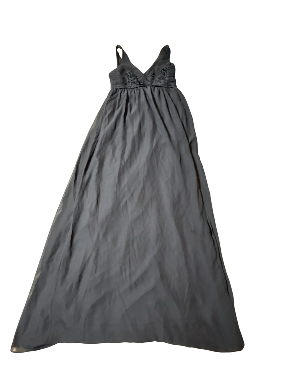 Birdy Grey Navy Blue Pleated V Neck Chiffon Maxi Dress Formal Wedding Guest M